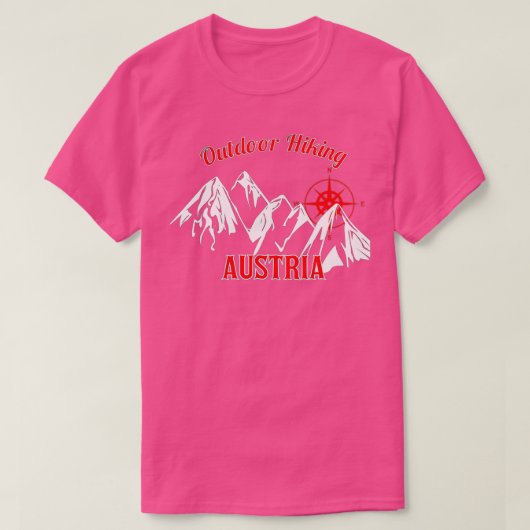 Outdoor Hiking Austria Mountain Compass  T-shirt (Design voorkant)