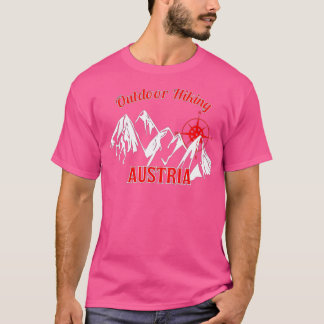 Outdoor Hiking Austria Mountain Compass  T-shirt