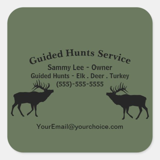 Outdoor Hunting Guide Service Professional Square Vierkante Sticker (Voorkant)