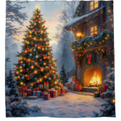 Outdoor Kerst Douche Gordijn (Voorkant)