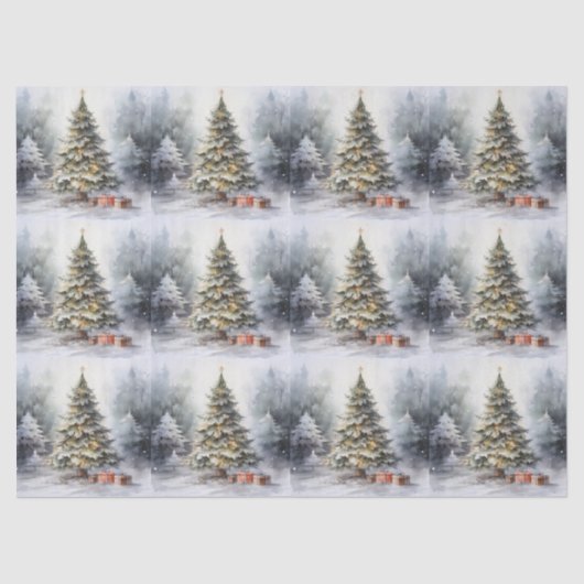 Outdoor kerstboom met Cadeaus Tissuepapier (Voorkant)