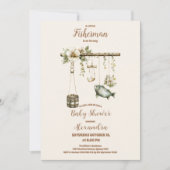 Outdoor Little Fisherman Gevist Baby shower Kaart (Voorkant)