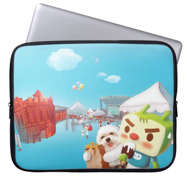 Outdoor Market Fun Laptop Sleeve (Voorkant)
