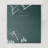 Outdoor Mountain Pine Tree Wedding Blank Plaatskaartje (Buitenkant ongevouwen)