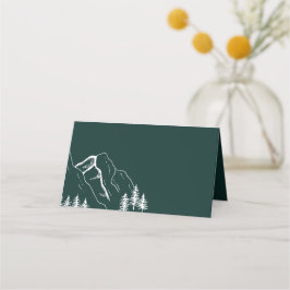 Outdoor Mountain Pine Tree Wedding Blank Plaatskaartje