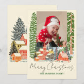 Outdoor Mountain Town Een foto van Kerstmis Feestdagenkaart (Voorkant / Achterkant)