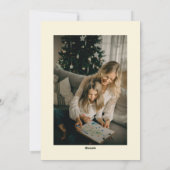 Outdoor Mountain Town Linocut Kerstfoto Feestdagenkaart (Achterkant)