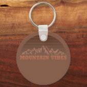 outdoor mountain vibes vintage retro sunset sleutelhanger (Voorkant)