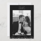 Outdoor Mountains Pine Tree Midnight Black Bruilof Kaart (Achterkant)