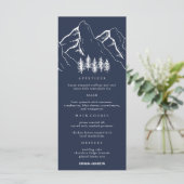 Outdoor Mountains Pine Tree Wedding Menu (Staand voorkant)