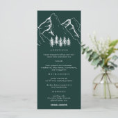 Outdoor Mountains Pine Tree Wedding Menu (Staand voorkant)