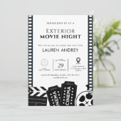 Outdoor Movie Night Invitation Kaart (Staand voorkant)