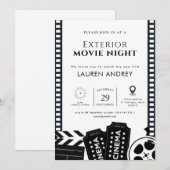 Outdoor Movie Night Invitation Kaart (Voorkant / Achterkant)