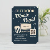 Outdoor Movie Night Ticket Invite Kaart (Staand voorkant)