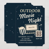Outdoor Movie Night Ticket Invite Kaart (Voorkant / Achterkant)