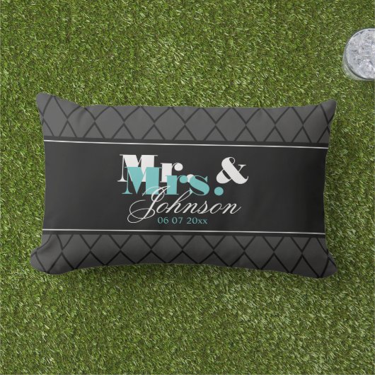 Outdoor Mr en Mrs gooien kussen voor pasgetrouwden (Gras)