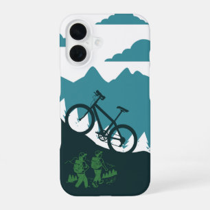 Outdoor MTB-renner silhouet ontwerp iPhone 16 Hoesje