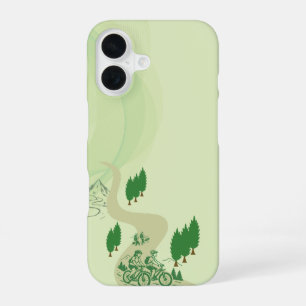 Outdoor MTB-renner silhouet ontwerp iPhone 16 Hoesje