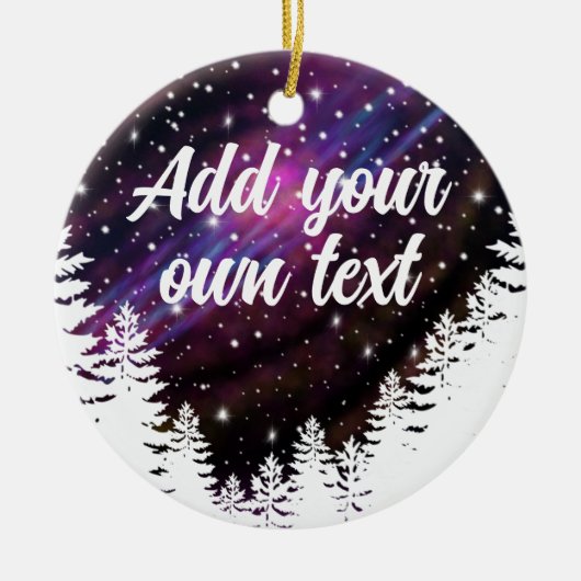 Outdoor natuur nachtelijke hemel- aanpasbare tekst keramisch ornament (Voorkant)