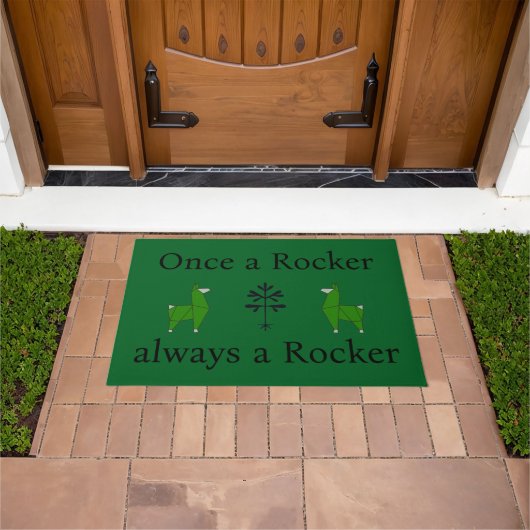Outdoor "Once a Rocker" Deurmat in het groen (Buiten)