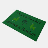 Outdoor "Once a Rocker" Deurmat in het groen (Schuin)