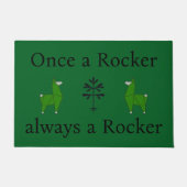 Outdoor "Once a Rocker" Deurmat in het groen (Voorkant)