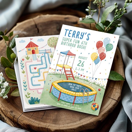 Outdoor Playground Party voor kinderen Kaart