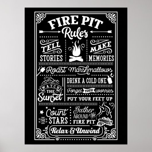 OUTDOOR POSTERS - Firepit Rules (Voorkant)