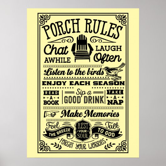 OUTDOOR POSTERS - Porch Rules (Voorkant)