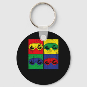Outdoor Snowboarding Pop Art Sport Snowboarder Sno Sleutelhanger