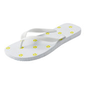 Outdoor Strand Geel Bloem Gedrukt Wit Strap Teenslippers (Schuin)