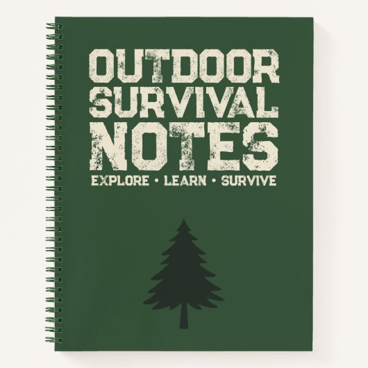 Outdoor Survival Notes Green Forest Notebook Cover Notitieboek (Voorkant)