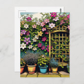  Outdoor Trellis en Potten van Planten Briefkaart (Voorkant / Achterkant)