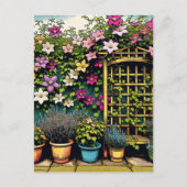  Outdoor Trellis en Potten van Planten Briefkaart (Voorkant)