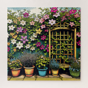 Outdoor Trellis en Potten van Planten Legpuzzel
