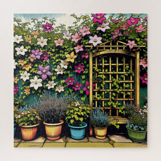  Outdoor Trellis en Potten van Planten Legpuzzel (Verticaal)