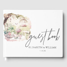 Outdoor tuin bruiloft gepersonaliseerd gastenboek
