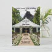  outdoor tuin bruiloft uitnodiging (Staand voorkant)