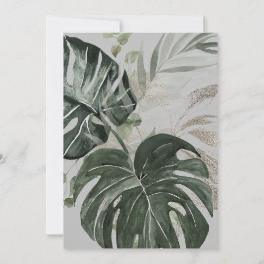 Outdoor Tuin Gebogen Bruiloft Uitnodiging (Achterkant)