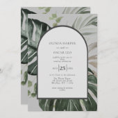 Outdoor Tuin Gebogen Bruiloft Uitnodiging (Voorkant / Achterkant)