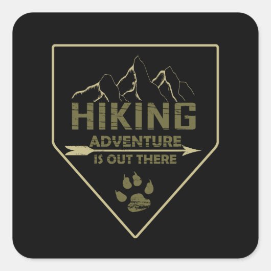 Outdoor wandelavontuur vierkante sticker (Voorkant)