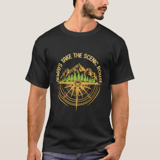 Outdoor wandelen altijd nemen Schilderachtig route T-shirt