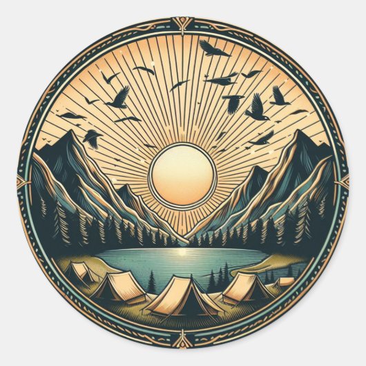 Outdoor Wandelen Sticker (Voorkant)