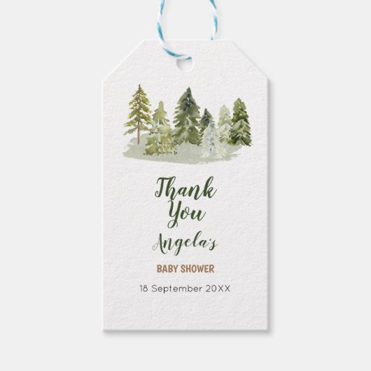 Outdoor Waterverf Camper Dank u Label Gift Labels Cadeaulabel (Voorkant)