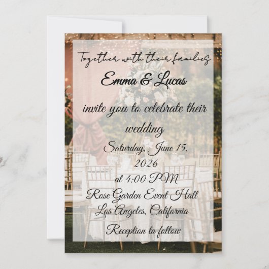 Outdoor Wedding Reception Table Background Kaart (Voorkant)