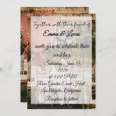 Outdoor Wedding Reception Table Background Kaart (Voorkant / Achterkant)