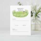 Outdoor Wedding RSVP Enclosure Kaart met weide (Staand voorkant)