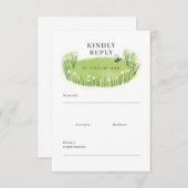 Outdoor Wedding RSVP Enclosure Kaart met weide (Voorkant / Achterkant)