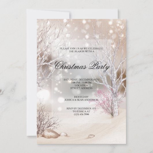 Outdoor Winters Scène Kerstfeest Kaart (Voorkant)