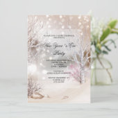 Outdoor Winters Scene Oudejaarsfeest Kaart (Staand voorkant)